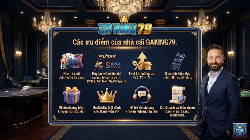 cac uu diem cua nha cai gaking79 2 Các ưu điểm vượt trội khác của GAKING79