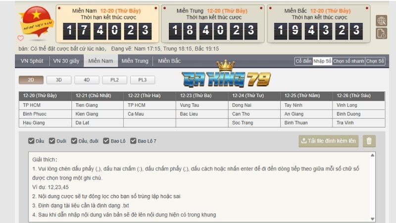 Giao diện chọn số thông minh, hỗ trợ nhập nhanh dàn đề giúp tiết kiệm thời gian.