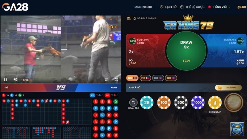 Giao diện Sảnh Đá Gà GA28