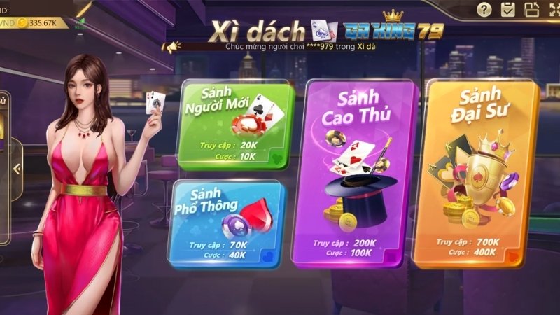 Giao diện Xì Dách hiện đại tại GAKING79 giúp người chơi dễ dàng thao tác.