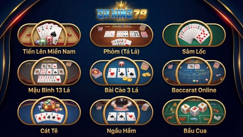  Hệ thống game bài đa dạng tại GAKING79