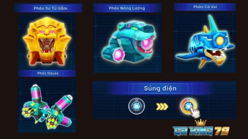 Hệ thống vũ khí tối tân trong Bắn Cá Vũ Trụ GAKING79