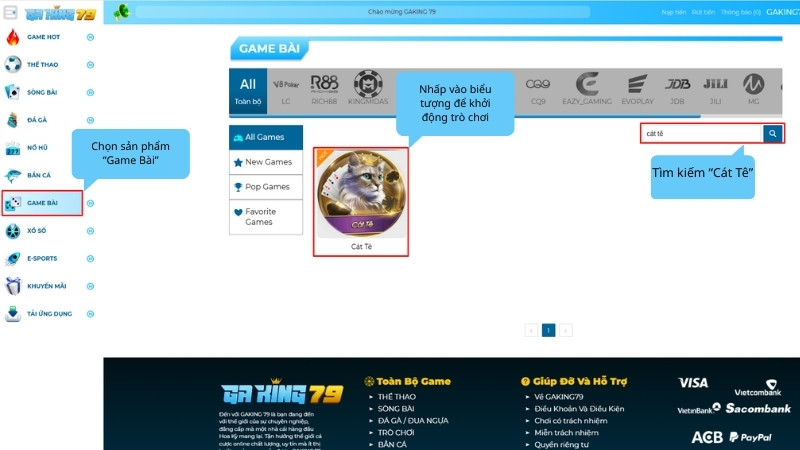 Khởi động trò chơi Cát Tê Online 3D tại GAKING79